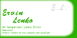 ervin lenko business card